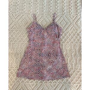 Garnet Hill Size 10 Skirted Padded One Piece Gray Printed Multicolor Swimsuit